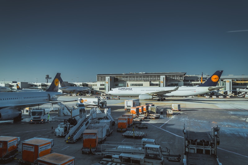 an airplane at the airport