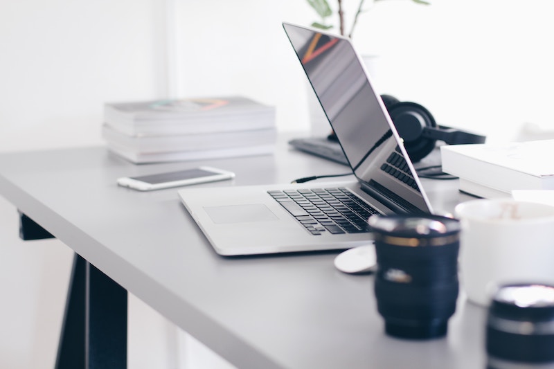 a laptop of someone working from home