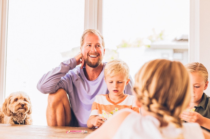 a family round a kitchen table